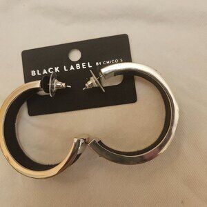BLACK LABEL BY CHICO'S PIERCED HOOP EARRINGS, NWT